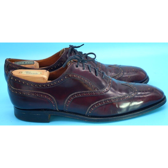 ROYAL TWEED BY CHEANEY OF ENGLAND BURGUNDY WING TIP LACE UP SHOES SIZE 10.5. main image 8